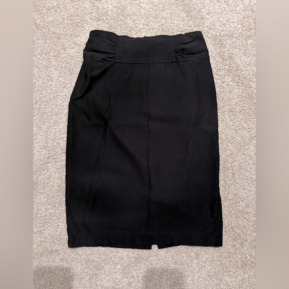 Black Pencil Skirt Knee-Length Workwear